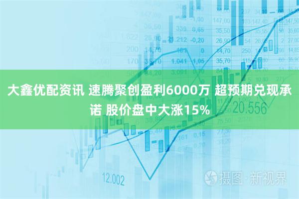 大鑫优配资讯 速腾聚创盈利6000万 超预期兑现承诺 股价盘中大涨15%