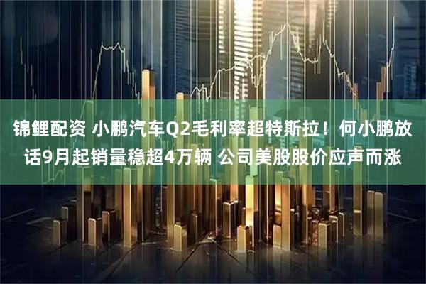 锦鲤配资 小鹏汽车Q2毛利率超特斯拉！何小鹏放话9月起销量稳超4万辆 公司美股股价应声而涨