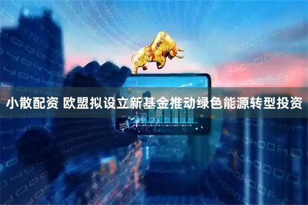 小散配资 欧盟拟设立新基金推动绿色能源转型投资